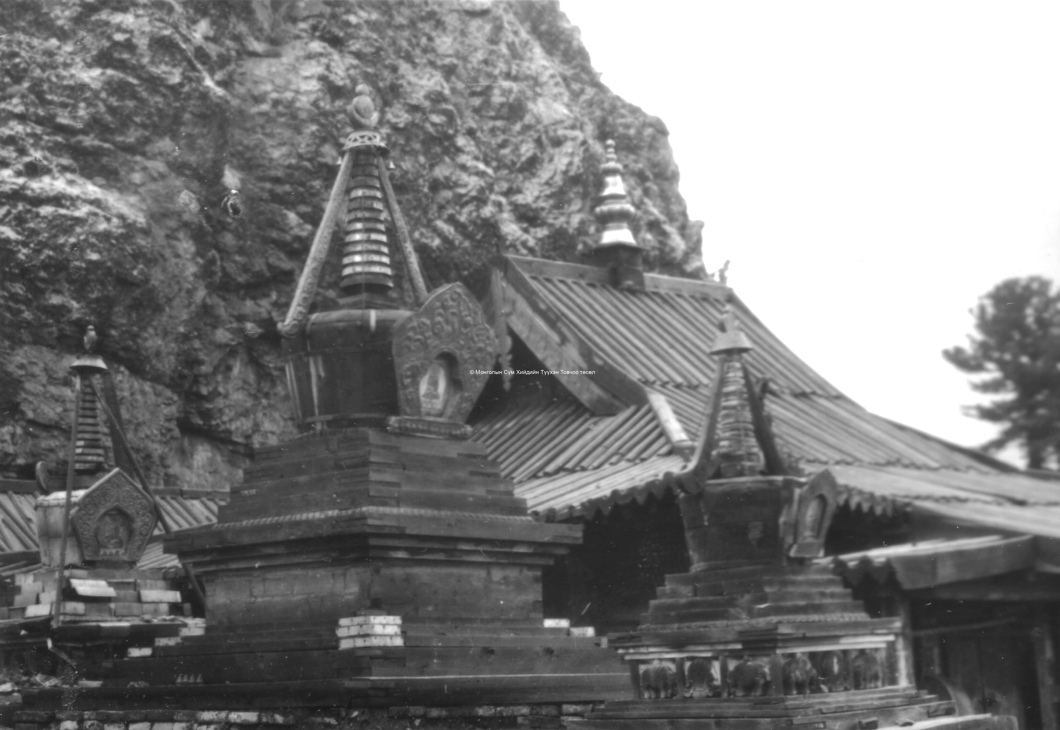 Wooden stupas. Film Archives K-23803